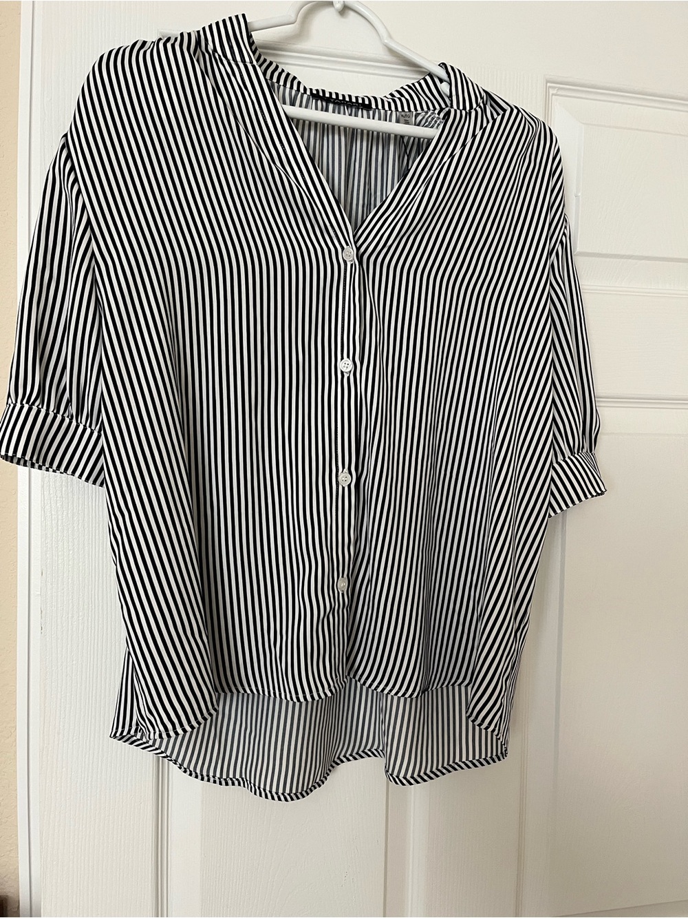 Nightlife & White Striped Button-Up Shirt